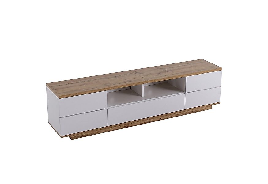 KLAM HOME Lowboard moderner TV-Schrank in weißer Ausführung (für Wohnzimmer günstig online kaufen