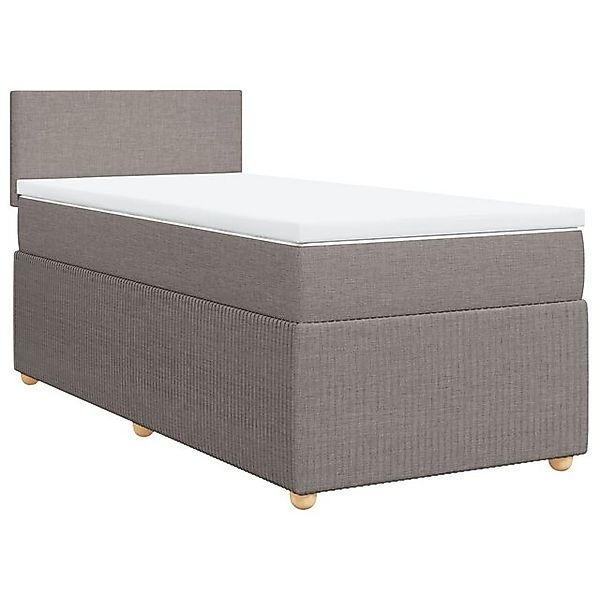 vidaXL Bett Boxspringbett mit Matratze Taupe 100x200 cm Stoff günstig online kaufen