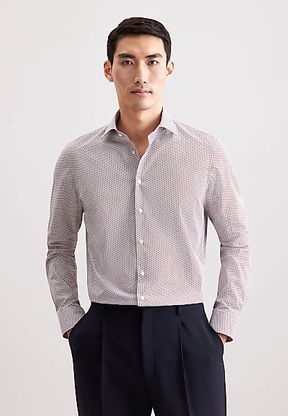 seidensticker Businesshemd "Schwarze Rose" Shaped 1/1 Kentkragen Druck günstig online kaufen