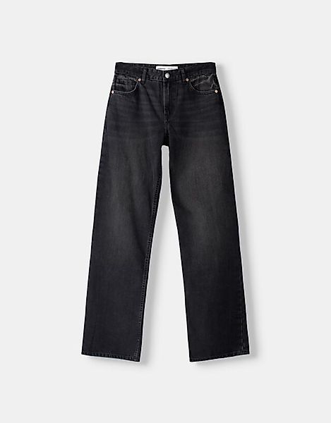 Bershka Straight Fit Jeans Bskteen 32 Grau günstig online kaufen