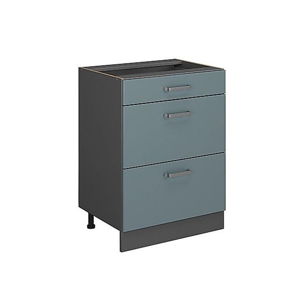 Vicco Unterschrank R-Line, Blau-Grau/Anthrazit, 60 cm mit Schubladen, ohne günstig online kaufen