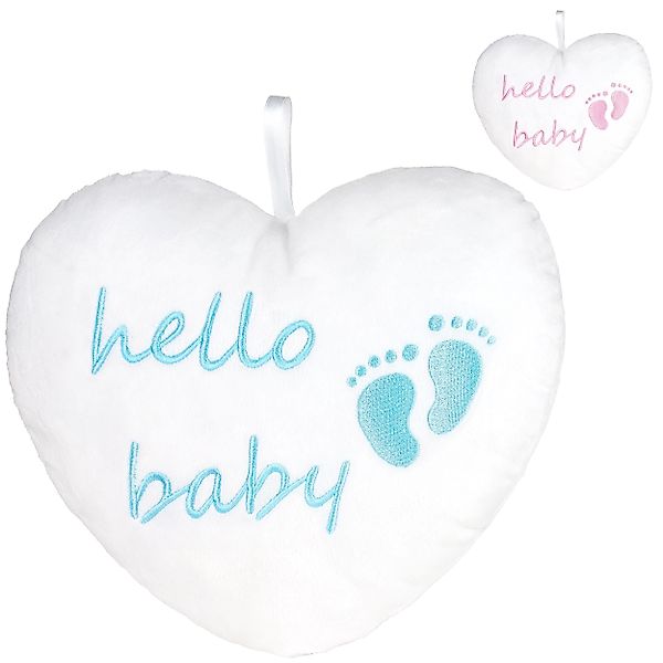 BRUBAKER Dekokissen Plüschherz Hello Baby 25 günstig online kaufen