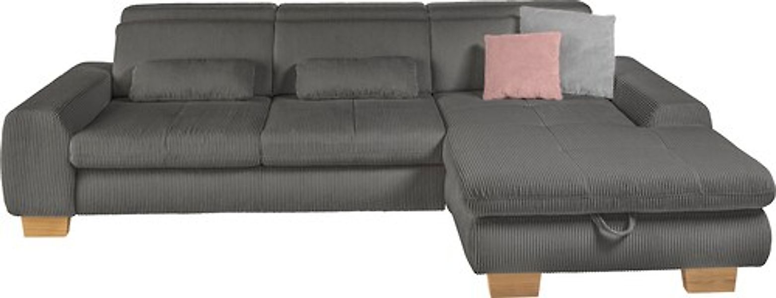 set one by Musterring Ecksofa whlw. mit Funktion, Kaltschaum, in Cord, lind günstig online kaufen