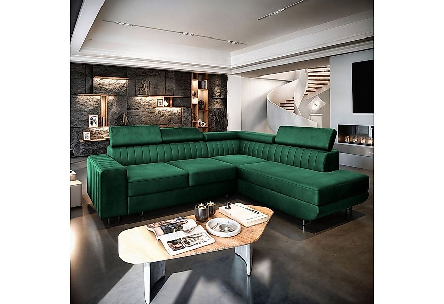Masseno Ecksofa NOLA mit Schlaffunktion L-Form, Sofa mit Bettkasten günstig online kaufen