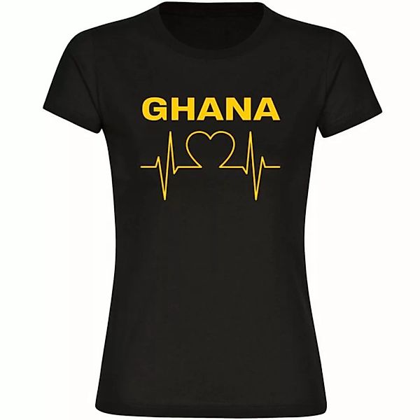multifanshop T-Shirt Damen Ghana - Herzschlag - Frauen günstig online kaufen