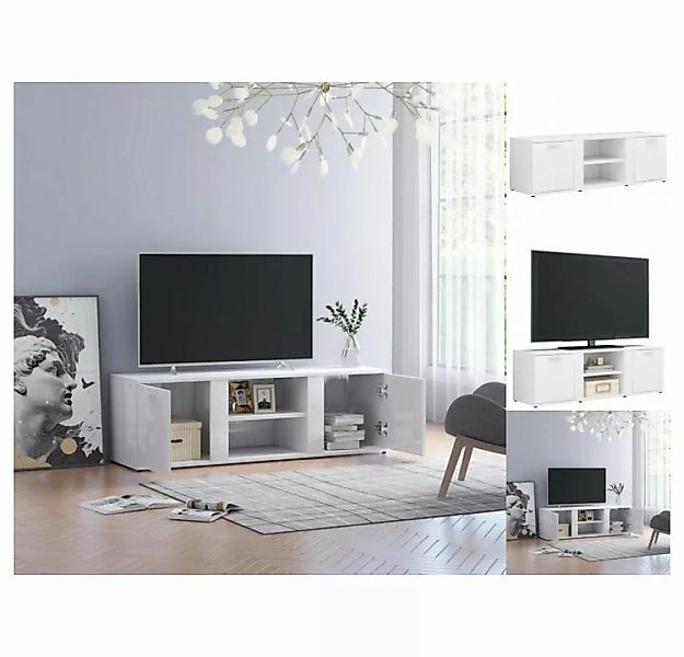 vidaXL TV-Schrank TV-Schrank Hochglanz-Weiß 120 x 34 x 37 cm Spanplatte Low günstig online kaufen