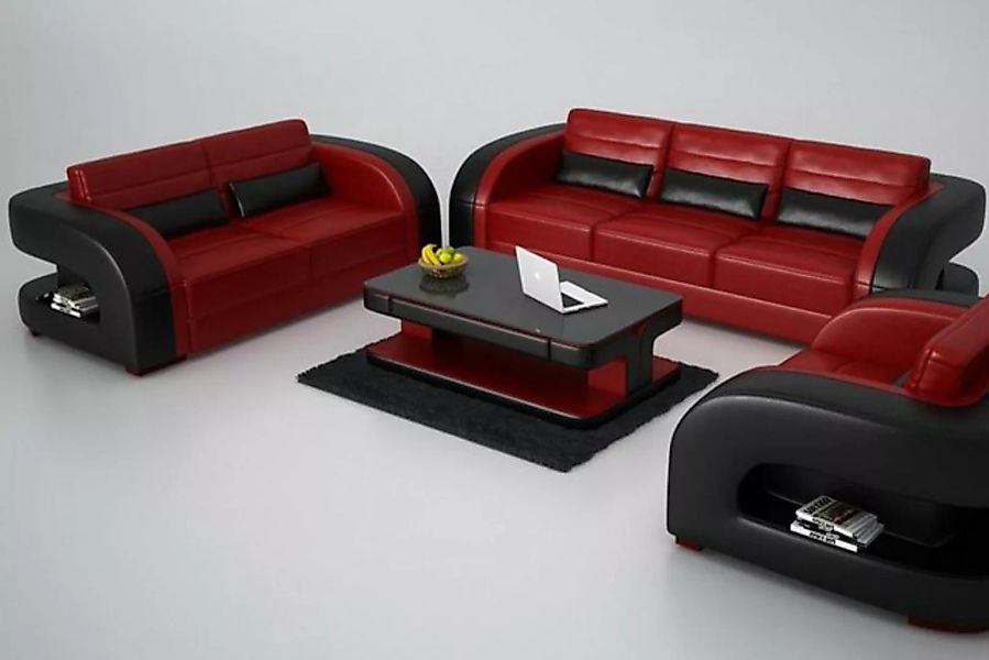JVmoebel Sofa Luxuriöse Wohnzimmer Sofagarnitur 3+2 Set Garnitur Leder Pols günstig online kaufen