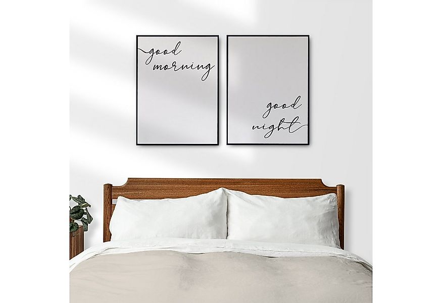 Tigerlino Poster 2er Set Good Morning Good Night - Wandbild Schlafzimmer Be günstig online kaufen