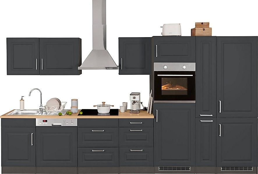 KOCHSTATION Küchenzeile KS-Stockholm, Breite 370 cm, mit hochwertigen MDF F günstig online kaufen