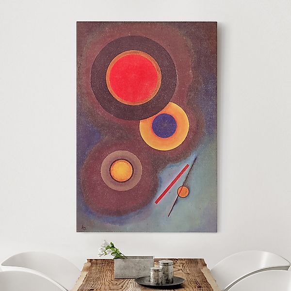 Leinwandbild - Hochformat Wassily Kandinsky - Kreise und Linien günstig online kaufen