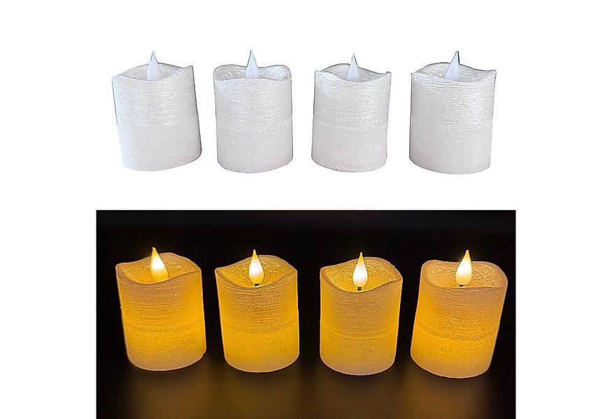 Online-Fuchs LED-Kerze 4 Votivkerzen, Teelichter XL aus Echtwachs mit Timer günstig online kaufen