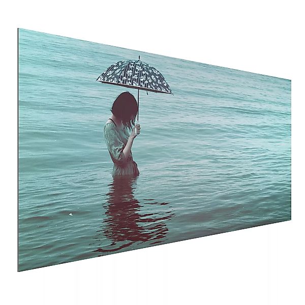 Alu-Dibond Bild Portrait - Querformat Spaziergang im Wasser günstig online kaufen