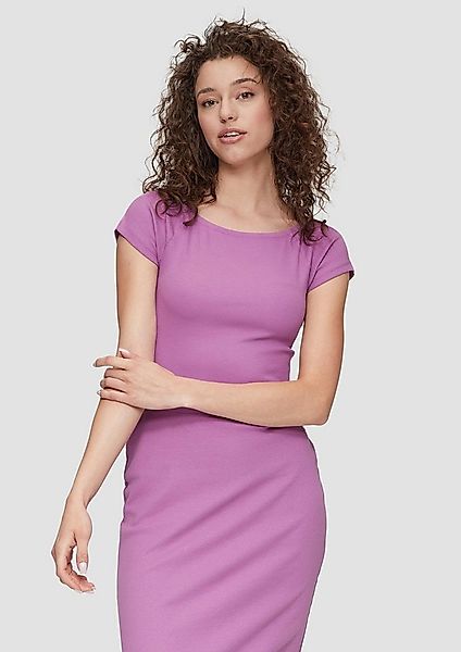 QS Kurzarmshirt T-Shirt Shirt aus Baumwollmix mit Rippstruktur günstig online kaufen