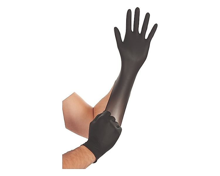 Franz Mensch Nitril-Handschuhe Hygostar "Safe Super Stretch", Schwarz, 100 günstig online kaufen
