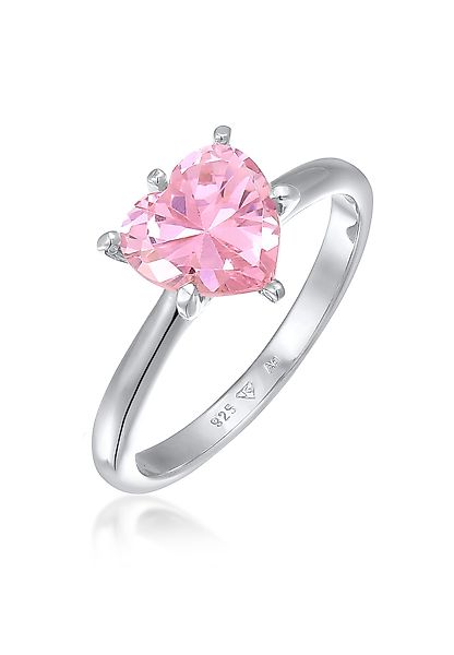 Elli Fingerring Herz Zirkonia Verlobungsring Solitär günstig online kaufen