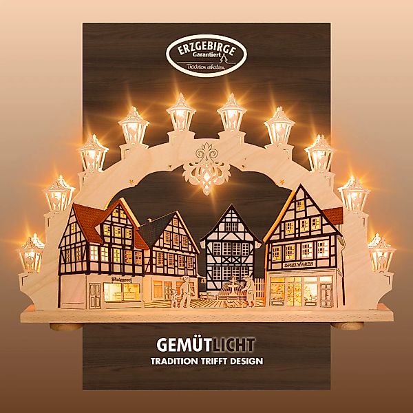 Weigla LED Schwibbogen "Altstadt, Fachwerkhaus, Lichterbogen aus Holz, Made günstig online kaufen