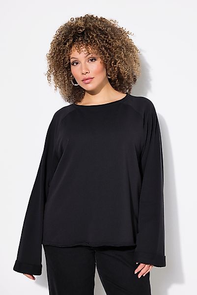 Ulla Popken Sweatshirt Sweatshirt Rollkanten Rundhals günstig online kaufen