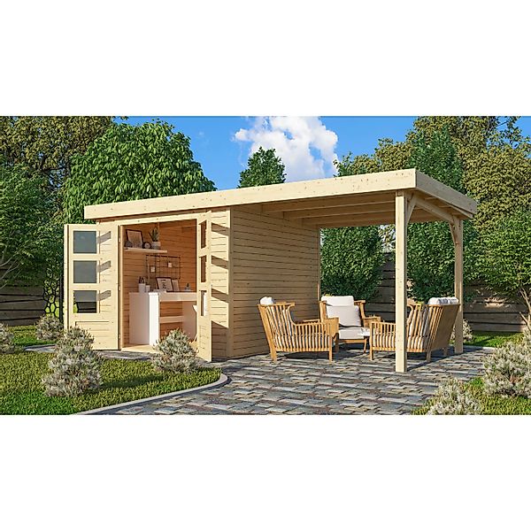 Karibu Express Gartenhaus Speedy B Set Naturbelassen 462 cm x 217 cm Schlep günstig online kaufen