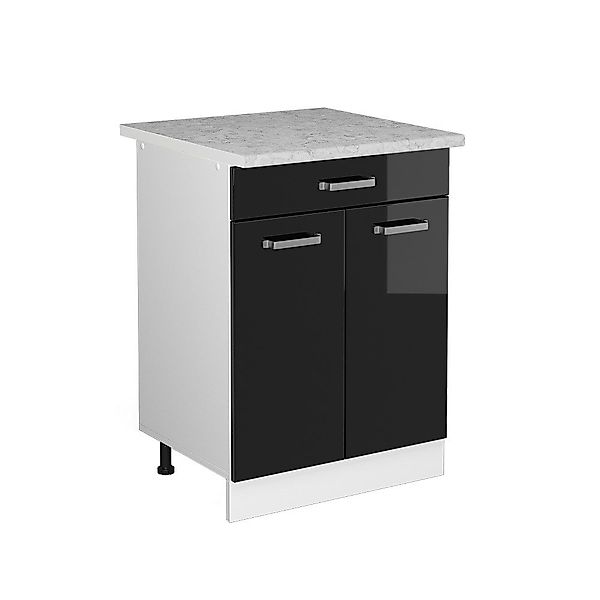 Vicco Schranksystem R-Line, Schwarz Hochglanz/Weiß, 60 günstig online kaufen