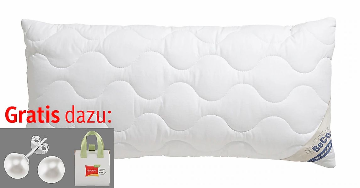 Beco Kunstfaserkopfkissen "Aerelle Blue Eco "GOLD", Kissen, mit Gratis-Perl günstig online kaufen