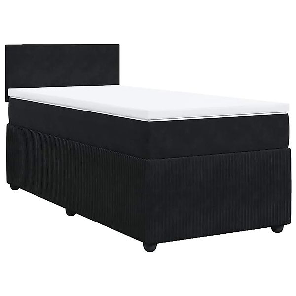 vidaXL Boxspringbett mit Matratze Schwarz 90x200 cm Samt 3287634 günstig online kaufen