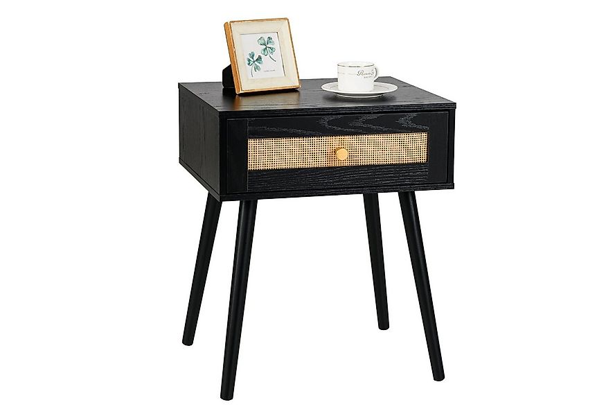 COSTWAY Nachttisch (1-St), Nachtschrank Rattan, mit Schublade, 48x40x58 cm günstig online kaufen
