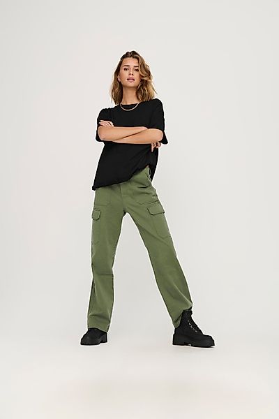 ONLY High-waist-Jeans Cargo Lockere Twill Jeans günstig online kaufen