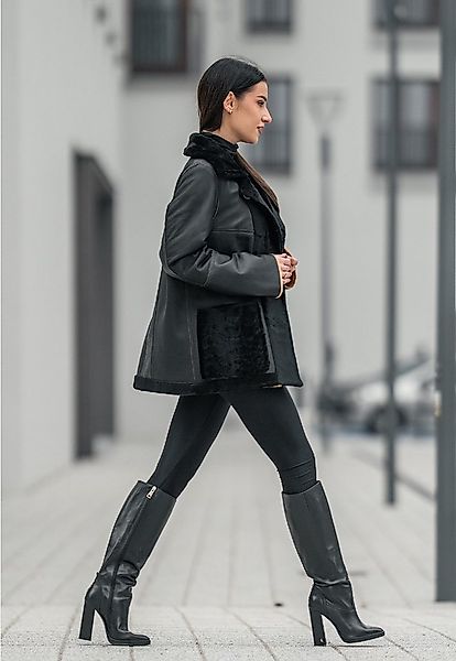 Hollert Winterjacke Lammfelljacke zum Wenden Runa Grau günstig online kaufen