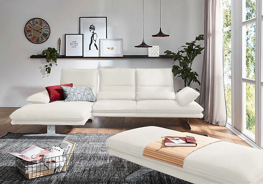 W.SCHILLIG Ecksofa "broadway, Designsofa mit tollem Sitzkomfort", Sitztiefe günstig online kaufen