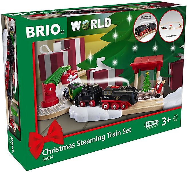 BRIO® Spielzeug-Eisenbahn BRIO® WORLD, Batterie-Dampflok Weihnachts-Set, (S günstig online kaufen