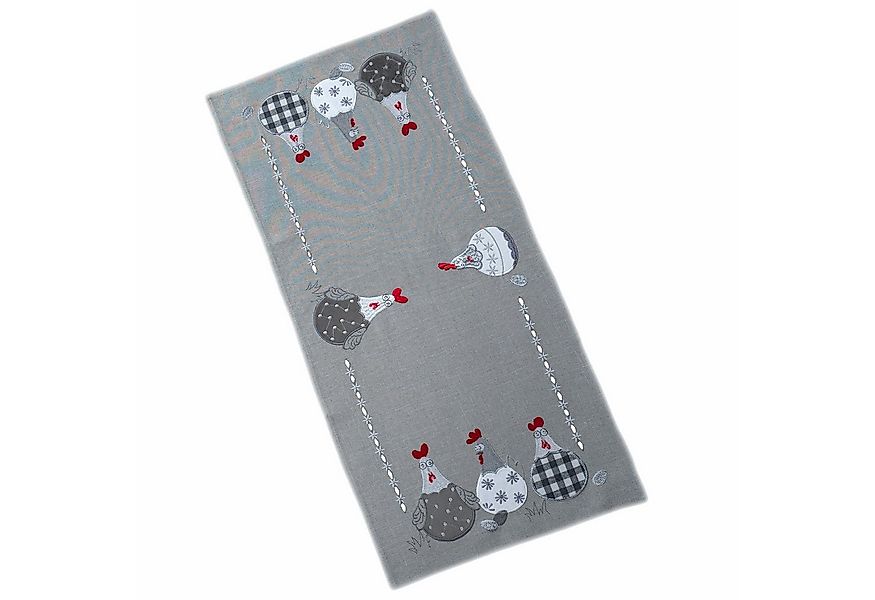 texpot Tischdecke Tischläufer Stickerei verrückte Hühner Ostern (1-tlg) günstig online kaufen