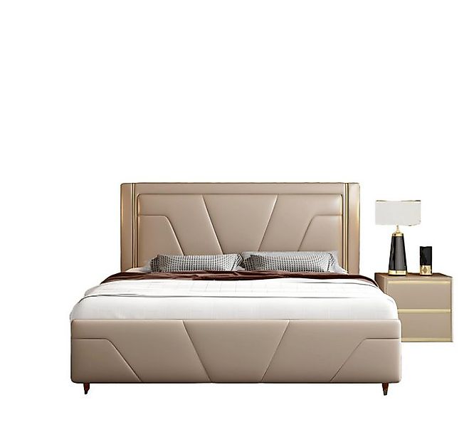 Xlmoebel Bett Modernes Doppelbett in luxuriösem Beige Design für das Schlaf günstig online kaufen