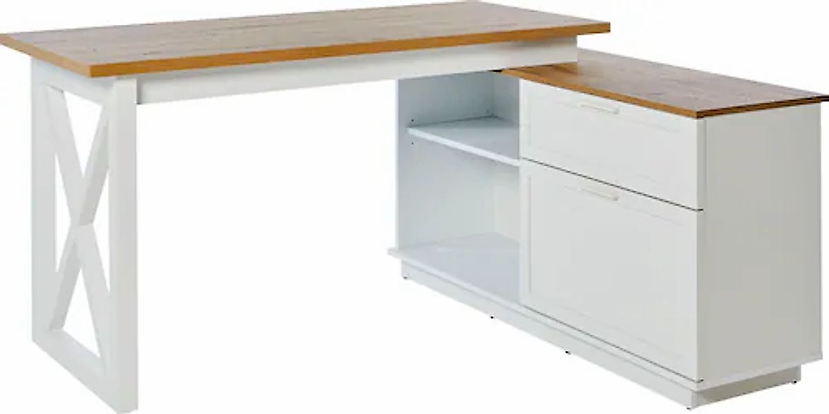 Jahnke Eckschreibtisch »CHALET D 155 E«, (1 St.), im Landhausstil, wechsels günstig online kaufen