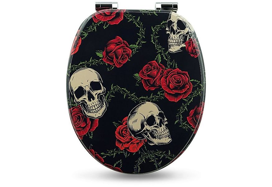 Sanfino WC-Sitz "Rose Skull" Premium Toilettendeckel mit Absenkautomatik au günstig online kaufen