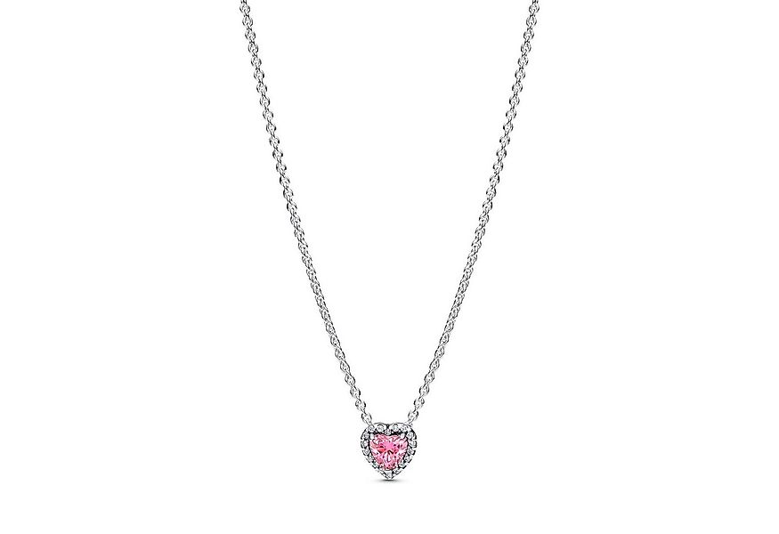 Pandora Kette mit Anhänger -45 Damen-Halskette Erhabenes Herz Pink günstig online kaufen