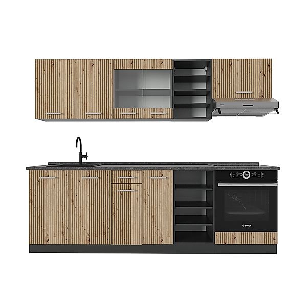 Vicco R-Line Küchenzeile Artisan Eiche/Anthrazit 240 cm AP Anthrazit ohne E günstig online kaufen