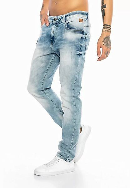 RedBridge Stretch-Jeans mit Used-Waschung und schmalem Schnitt günstig online kaufen