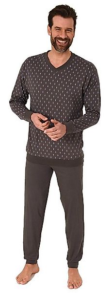 Normann Pyjama Herren Schlafanzug langarm mit Bündchen – V-Hals – 181 001 günstig online kaufen