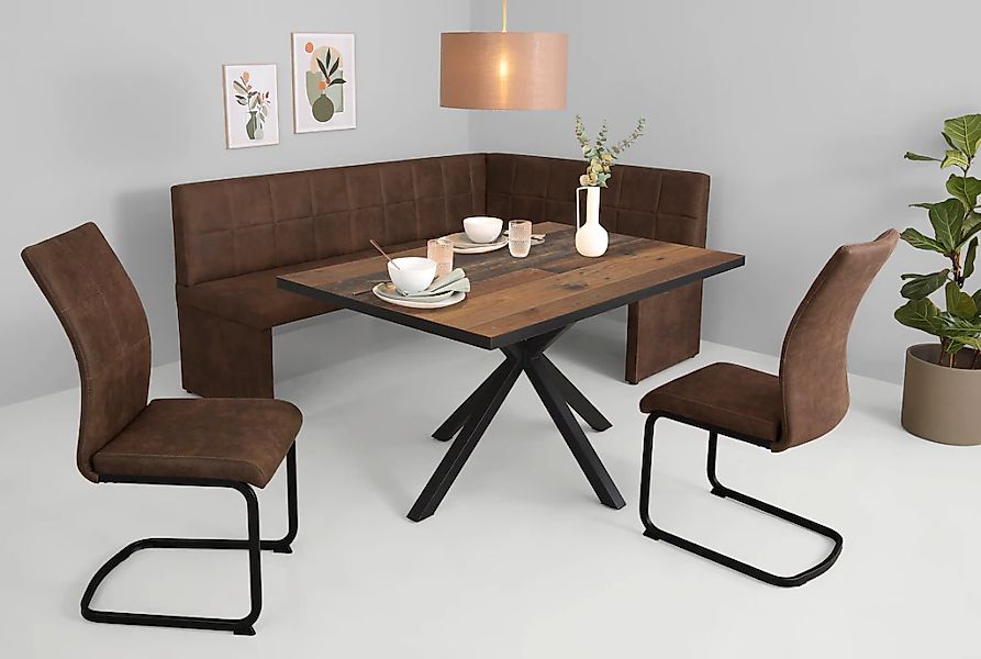HELA Essgruppe "SPREE", (4 tlg.), Esstisch 140x90 cm mit Dickkante, Microfa günstig online kaufen