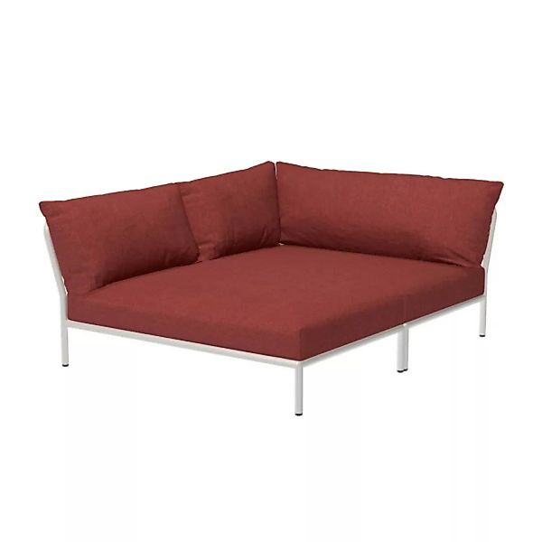LEVEL2 Outdoor Eck-Sofa Lounge-Modul 5 Scharlachrot Weiß Links günstig online kaufen