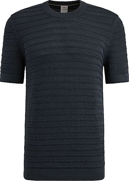 Cast Iron Knitted Jacquard T-shirt Navy - Größe XL günstig online kaufen