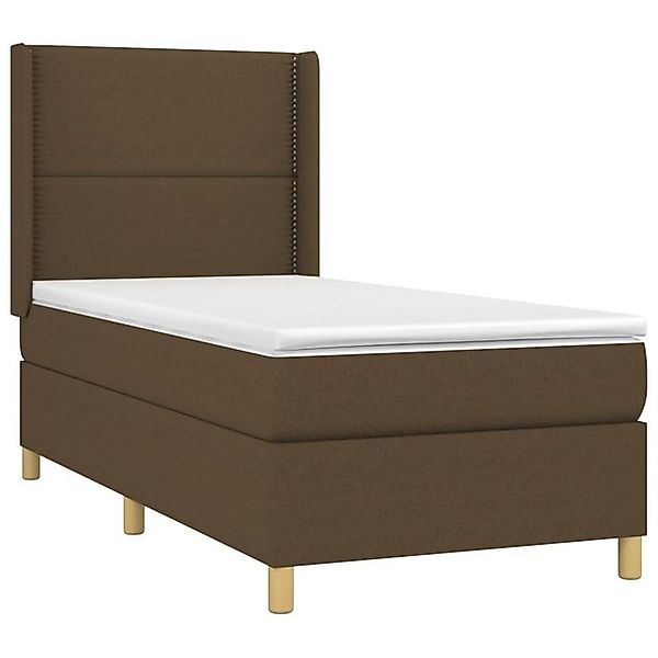 vidaXL Boxspringbett, Boxbett mit Matratze Dunkelbraun 80x200 cm Stoff günstig online kaufen