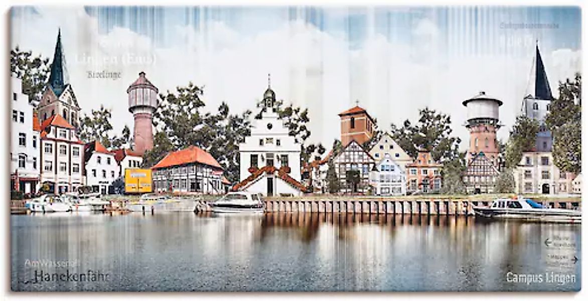 Artland Leinwandbild »Lingen Ems Skyline Collage« Deutschland 1 Stk. tlg. a günstig online kaufen