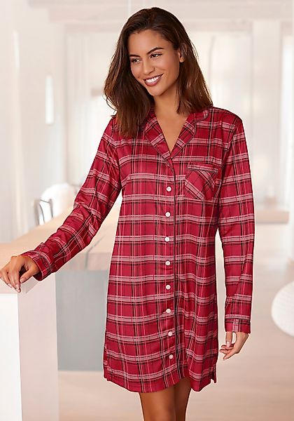H.I.S Nachthemd Brusttasche aus Flanell im Karo-Design günstig online kaufen