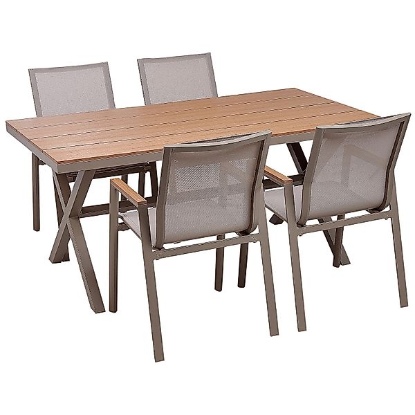 Beliani Gartentisch Set TIANO Taupe günstig online kaufen