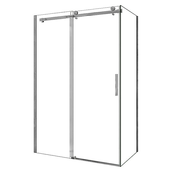 AICA Duschkabine Schiebetür 145x90x195cm Eckdusche 6mm ESG-NANO Glas Sicher günstig online kaufen