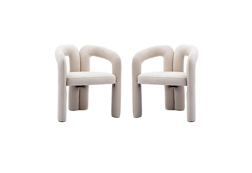 OKWISH Stuhl Polsterstuhl Küchenstuhl Loungesessel, Fass-Seitenstühle (2er günstig online kaufen