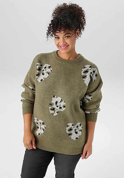 Aniston PLUS Strickpullover mit eingestrickten Herzchen günstig online kaufen