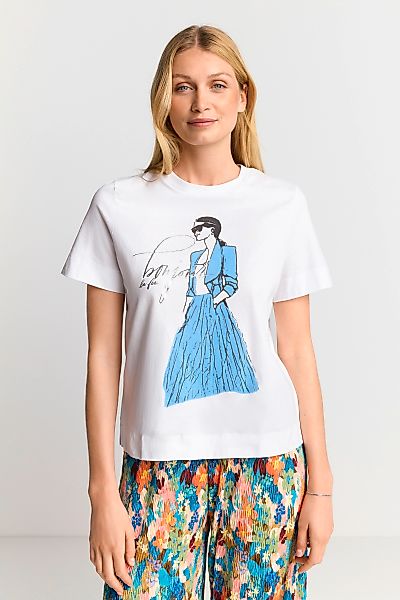 Rich & Royal T-Shirt, Easy fit T-Shirt "Bonjour" with woman print günstig online kaufen