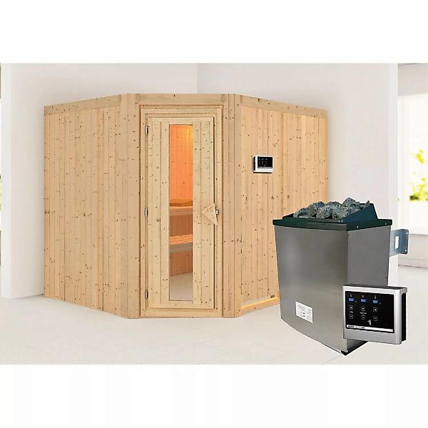 Karibu Sauna mit Ofen externe Stg.Natur günstig online kaufen